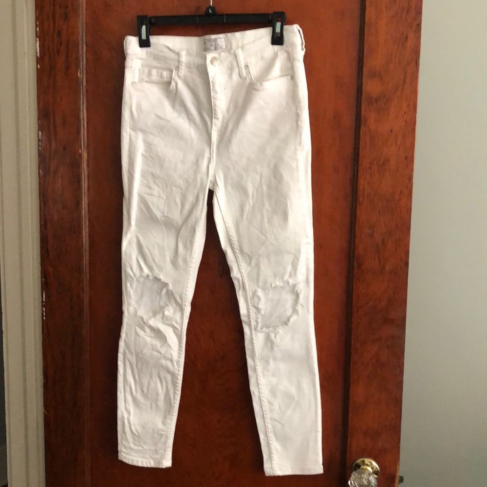 Free People distressed white jeans
